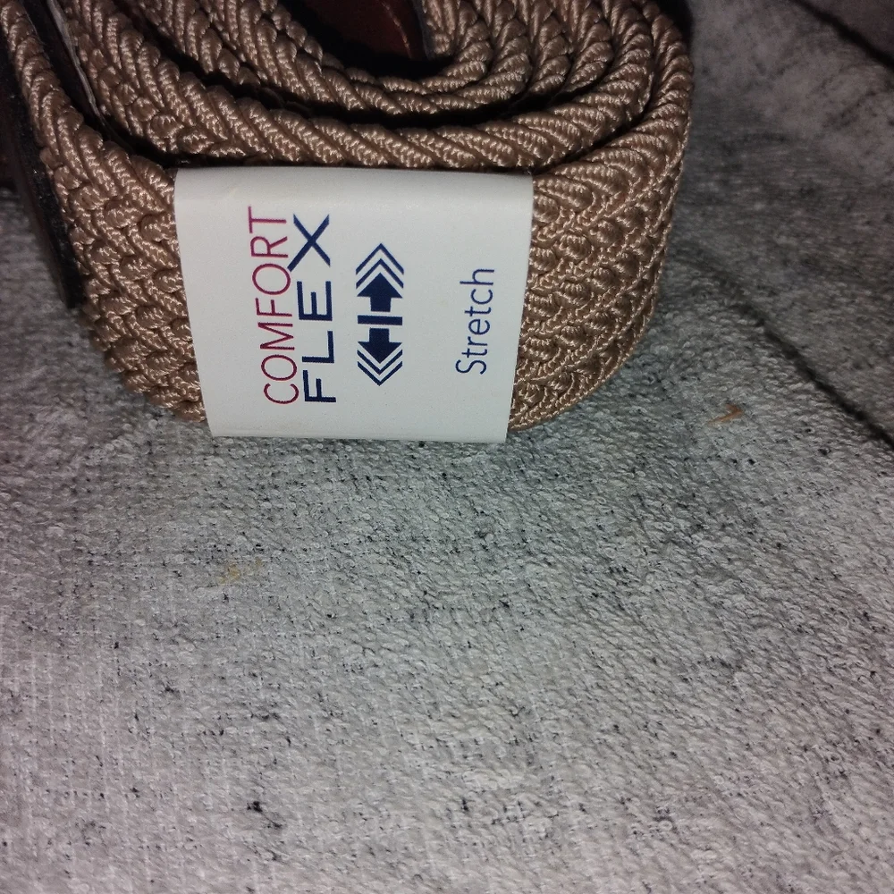 Saddleback Men Khaki Braided Woven Stretchable Classic SIZE:46-48 Big/Tall Belt.